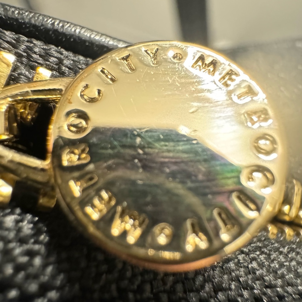 Metrocity Black Crossbody Bag with Gold Accents - Picture 6 of 7
